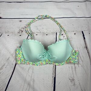 34B VS Teal Stripe‎ Bikini Top